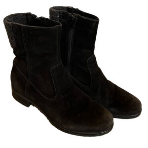 La Canadienne Black Suede Fall Winter Boot Size 6.5, Made in Canada